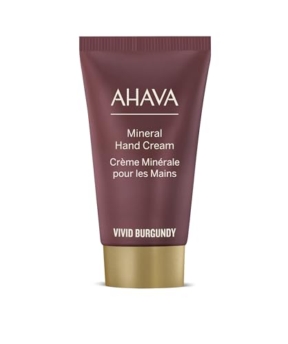 AHAVA Mineral Hand Cream Vivid Burgundy - Luxurious cream for thirsty hands for deep relief & nourishment maintains smooth & supple hands with exclusive Dead Sea Mineral blend Osmoter 1.35 fl.oz