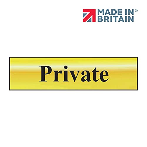 Scan SCA6012 Self adhesive brass effect sign - Private - 200 x 50mm