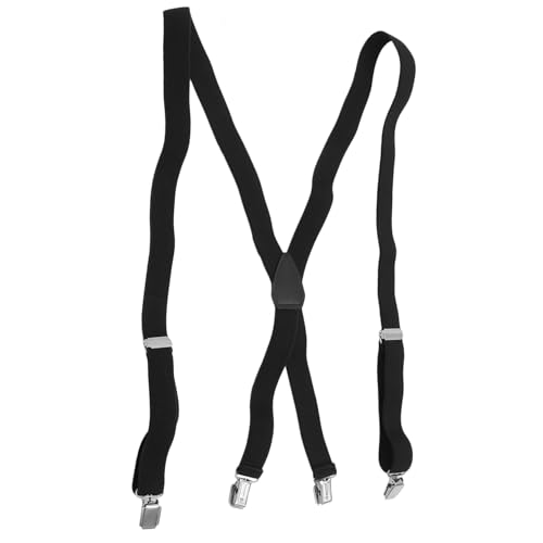 BESPORTBLE Men's Elastic Suspender X-back Tie for Formal Pants Adjustable Length 4 Hooks Lightweight Design