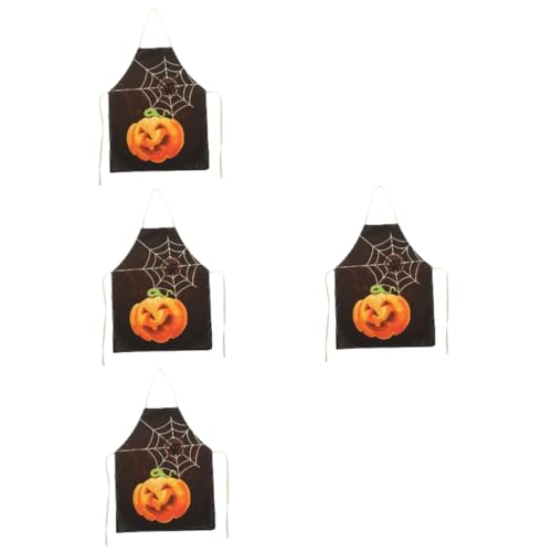 Tablier d'Halloween TOPBATHY en polyester noir lot de 4 pièces