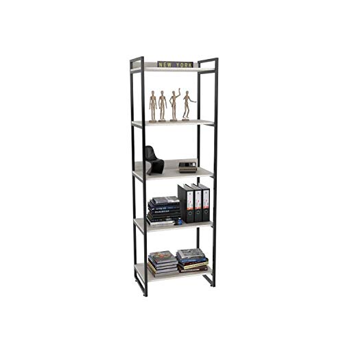 Estante Multiuso 5 Prateleiras 187cmx60cm Industrial Kuadra Compace Snow