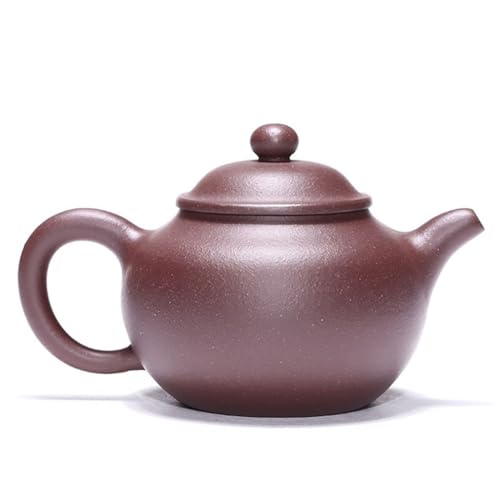 Tetera artesanal de arcilla púrpura con infusor miniatura 6
