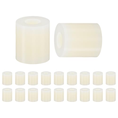 M METERXITY 200 Pack Nylon Washers, 3.2mm ID 7mm OD 8mm Length Round Plastic Spacer Washer Standoff Non-Threaded for M3 Screws/Bolts/Electrical Outlet/Switch Receptacle[White]