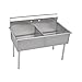 Elkay 3 Compartment Professional Grade Commercial Kitchen Stainless Steel Sink, 24"W x 24"L x 12"D