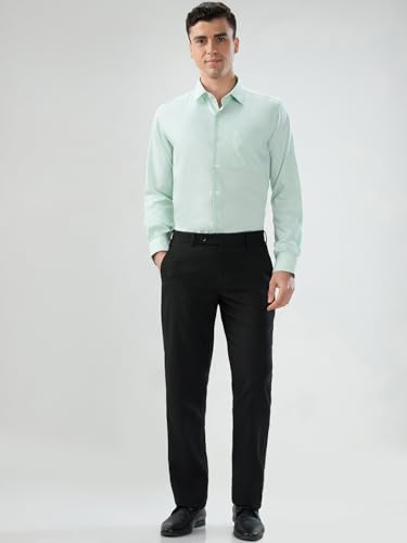 Image of Park Avenue Men Modern Slim Fit Solid Pattern Cotton Polyester Blend Semicutaway Collar Full Sleeve Formal Shirt