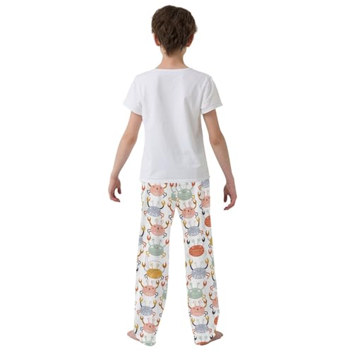 ZZXXB Lovely Sea Crabs Boys Long Pants Soft Trousers Elastic Waist Kids Lounge Bottoms with Pockets S-XL3