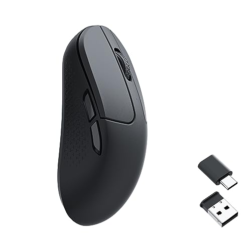 Image of Keychron M3 Mini Wireless Optical Mouse, Bluetooth 5.1 /2.4 GHz /Wired Gaming Mouse, Programmable PixArt 3395 Sensor with up to 26,000 DPI / 650 IPS, Lightweight Ergonomic for Windows Mac Linux - Black