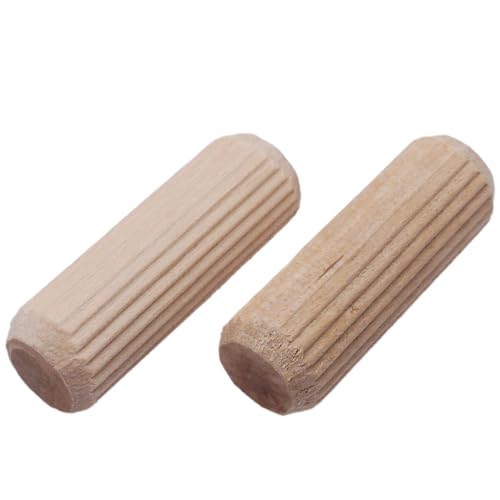 SKIR'CO (50 piezas) Tacos de Madera 12 x 35 mm, Tacos de Madera Ranurados, Pasadores Estriados para Muebles, Tacos Ranurados