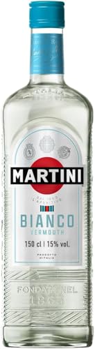 MARTINI Bianco White Vermouth Aperitivo, 15% ABV, 150cl / 1,5L, Vermut italiano con infusión de hierbas aromáticas y flores (Paquete de 6)
