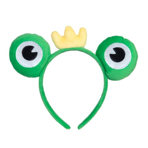 Seodondm Plush Frog Ears Headband with Crown for Halloween Cosplay Costume