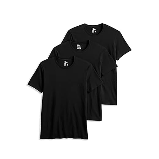 Jockey Men's T-Shirts Cotton Stretch Crew Neck T-Shirt - 3 Pack, Black, l