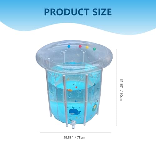 Piscine pour bébé gonflable 29,5x31,5 pouces pour natation et refroidissement - 4