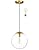 KoKo&Yukina 8 Inch Globe Pendant Lighting for Kitchen Island Mid Century Modern Hanging Light Fixture with Clear Globe Glass Gold Brass Hanging Ceiling Lights for Sink Bathroom Entryway (Bulb Incl.)