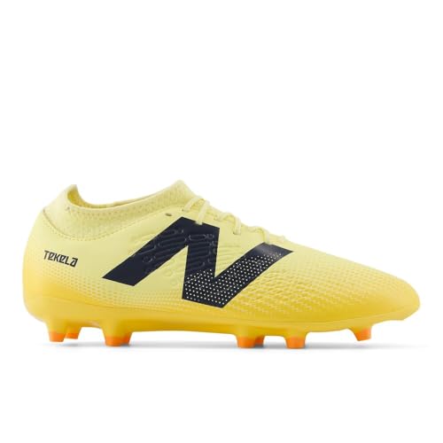 New Balance Unisex Tekela Magique FG V4+ Soccer Shoe, Parchment/Clementine/Hot Mango, 12 US Men3