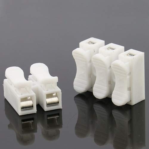 Davitu 500 Or 1000Pcs/lot CH3 LED Connection Terminal Strip Light Wire Connecting Electrical Cable Clamp Block Connector - (Color: White, Pins: 500Pcs)