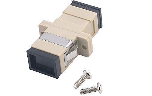 SC Fiber Optic Adapter - Comm Cable SC to SC Simplex Multimode Coupler - 100 Pack - Beige