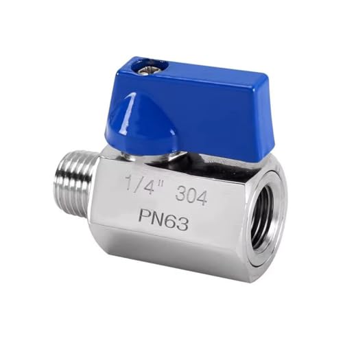 JFQOWCMP Valvola a Sfera 1PCS Mini Valvola a Sfera in Acciaio Inossidabile 1/8 "1/4" 3/8 "1/2" 3/4 "1" Filettatura Maschio Femmina SS304 Valvola a Sfera for Brewer Hardware(Female to Male 1/8)