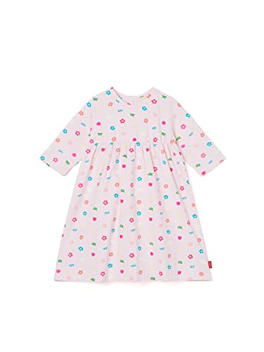Ozkiz Toddler Girl Pink Flower Long Sleeve Casual Dress Girls Dresses