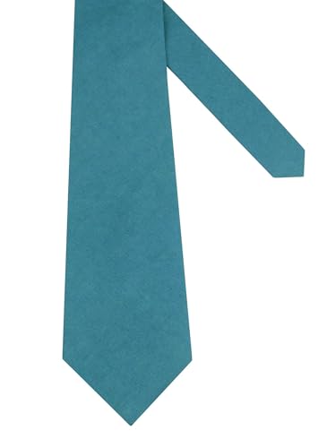 Image of Mens Solid Linen Ties - Regular Width Pattern Necktie for Men