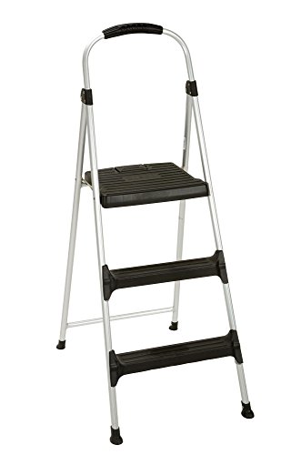 Cosco Signature Step Stool Three-Step Aluminum with Plastic Steps