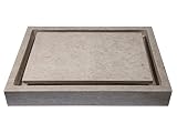 Eden Bath Rectangular Infinity Pool Vessel Sink, Polished Penny Gray Marble - Stylish Bathroom Sink