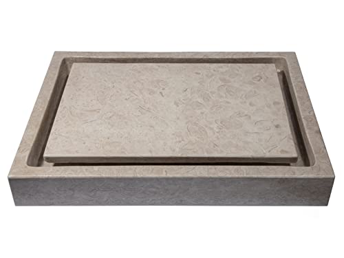 Eden Bath Rectangular Infinity Pool Vessel Sink, Polished Penny Gray Marble - Stylish Bathroom Sink