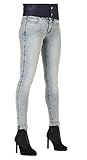 Reißverschluss und Knopf G-STAR RAW Damen 3301 Mid Skinny Jeans, Grau (sun faded grey D05889-9882-6013), 30W / 30L