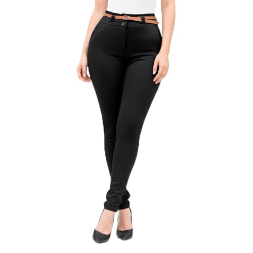 La Mejor Recopilación de Pantalones de Moda para Dama los mejores 5. 44 Genérico Pantalon Dama Vestir Moda Stretch Tiro Alto Oficina Formal Negro (MX/US, Numérica, 13, Regular, Alto, Negro)