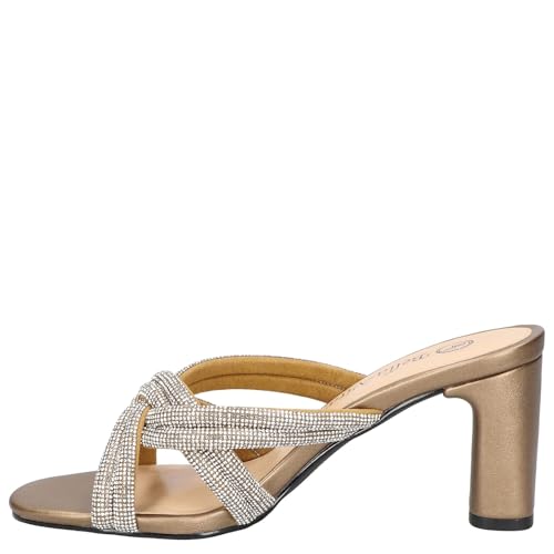 Bella Vita Womens Carmen Faux Suede Embellished Heels Bronze 9.5 Wide (C,D,W)4