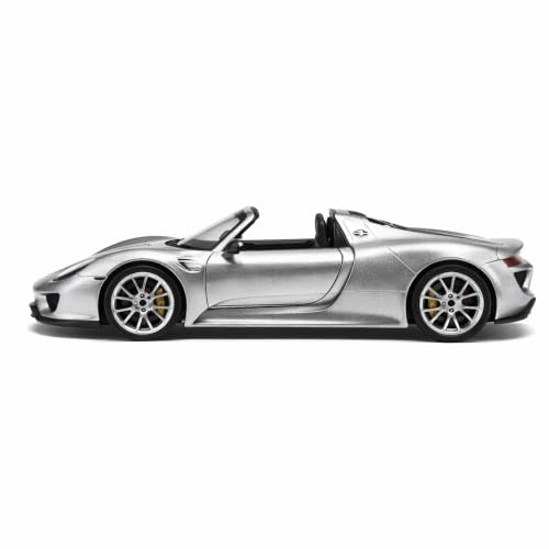 Image of Wizplex MSZ Porsche 918 Spyder 1:43 Scale Officially Licensed Die Cast Metal Car - Pull Back Open-Top Hypercar with Openable Front Doors, Collectible Showpiece for Kids 6+ & Car Enthusiasts