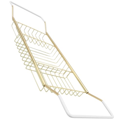 Baluue Estantería de Baño Extensible de Acero Inoxidable Antideslizante con Soporte para Teléfono Organizador Multiusos para Bañeras Bandeja Ajustable para Ducha y Repisa Portátil para