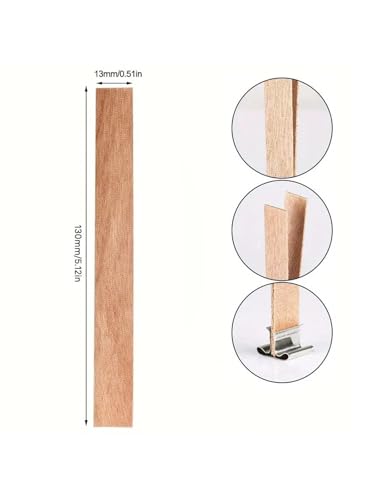 Pabilo de madera para vela 400 unidades forma corazón miniatura 2