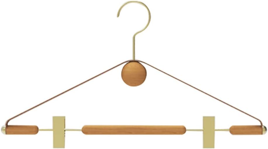 JSEIAJB Vintage Pants Hangers Leather Wood Design Coat Trousers Hanger for Clothing Display Hanging Rack Wardrobe Storage