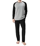 David Archy Men's Cotton Modal Sleepwear Long Sleeve Top & Bottom Pajama Set