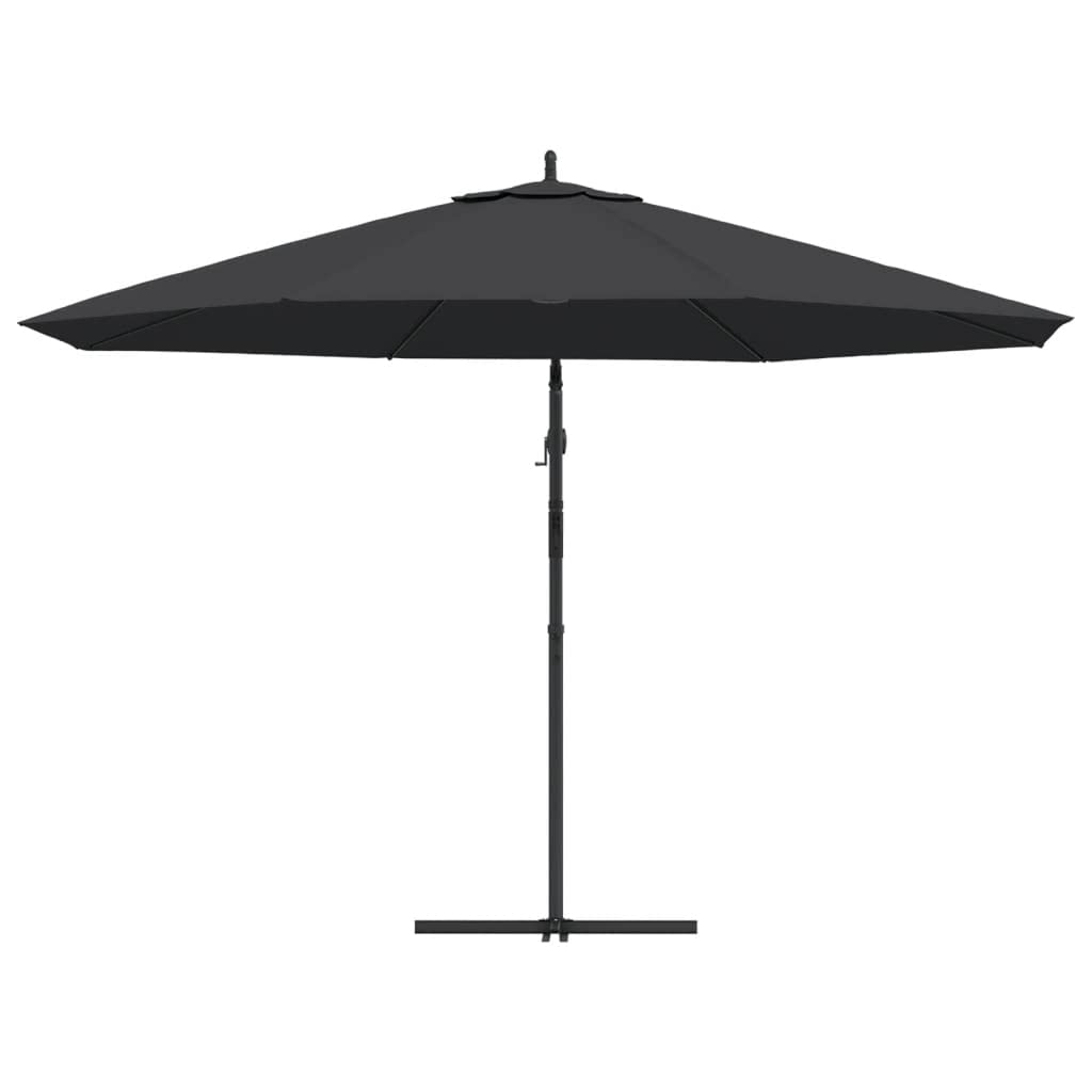 Ombrellone da giardino, 350 cm, con manovella, inclinabile, colore: nero | Grande ombrellone inclinabile per terrazza e giardino, parasole regolabile con stabile base a croce e sfiato.