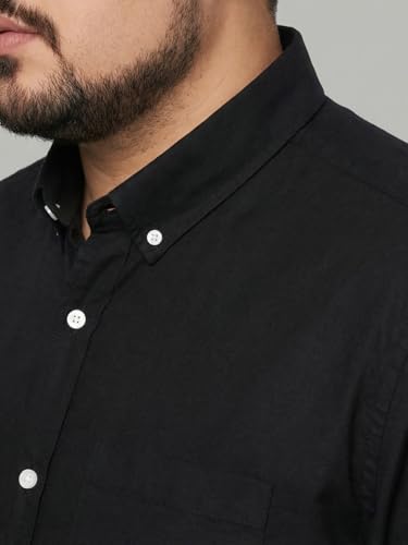 Image of Urbano Plus Men's Cotton Full Sleeve Regular Fit Solid Oxford Shirt with Button-Down Collar