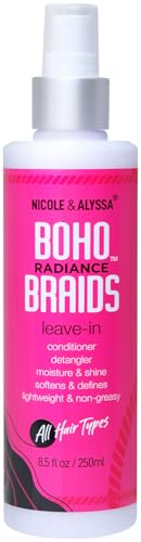 Nicole & Alyssa Leave-In Conditioner Spray for Boho & Crochet Styles Lightweight Moisturizing Detangler Curl-Friendly Formula Frizz Control & Shine No Rinse for Human & Synthetic Hair