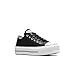 Converse Women's Chuck Taylor All Star Lift Platform Leather Low Top, Black/Black/White, 7.5
