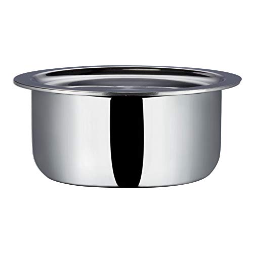 Vinod Platinum Triply Stainless Steel Tope with Lid – 18 cm, 2.5 LTR (Induction Friendly)