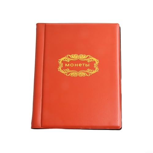 Comgooldool Álbum de libros de colección de monedas con 120 bolsillos, soporte de exhibición en fila para monedas, fichas, medallones de hasta 28 mm, carpeta protectora de cuero artificial para