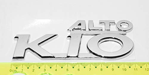 SUZUKI ALTO A STAR CELERIO K10 REAR HATCH TAIL GATE 3D CHROME EMBLEM LOGO MONOGRAM SILVER. FITS MARUTI ALTO K10 APPROX 11 CM (110 MM) x 4.5 CM (45MM)