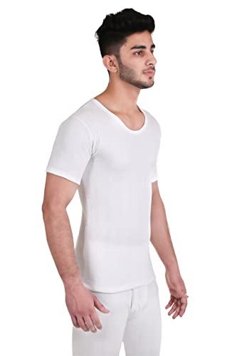 Image of Redluv Men's Round Neck Half Sleeves Thermal Top, Thermal Top for Men, Men Regular Fit Thermal Top, and Half sleeves provide extra coverage and warmth for the arms, making it a great option for layering in colder temperatures, Top for inner thermal wear men's, Top Men's Thermal Wear.
