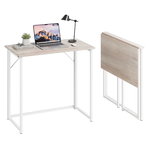 Dripex Klapptisch 80x46 cm Klappschreibtisch Faltbar Tisch Kleiner Schreibtisch klappbar Computertisch Platzsparender Tisch für Homeoffice Arbeitszimmer PC, Oak
