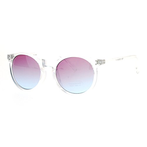 PASTL Clear Frame Sunglasses Round Keyhole Retro Fashion Color Gradient Lens