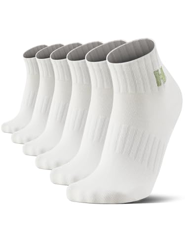 Image of Women's Ankle Socks 6 Pack,White non slip workout running socks with moisture wicking and arch support