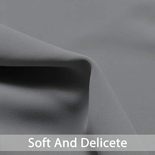 Yakamok Grommet Room Darkening Thermal Insulated Blackout Curtains Window Panels for Bedroom Width 52 Inch by Length 54 Inch Grey Two Curtain Panels
