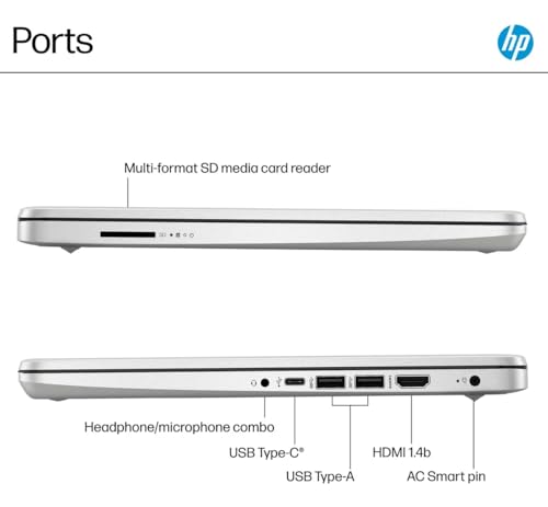 Image of HP 14 Laptop for Business and Students • 14 inch Anti-Glare Display • Intel 4-Core N150 Processor • Copilot AI • Windows 11 Pro • 16GB RAM • 128GB UFS • Wi-Fi 6 • Natural Silver