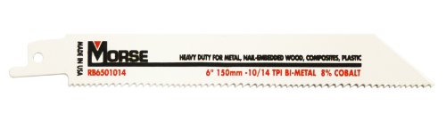 MK Morse RB6501014T50 Bimetal Reciprocating Saw Blade, 6-Inch by .050 10/14TPI, 50-Pack