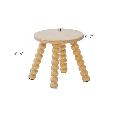 image for HuiDao Solid Wooden Step Stool for Kids Adults, 10 inch Short Chair Pe