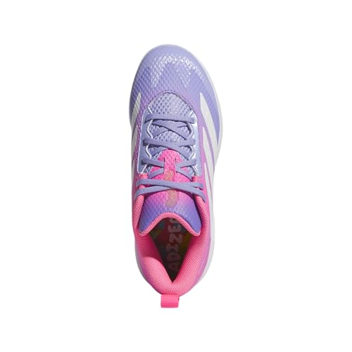 adidas Adizero Instict 2.0 TPU Candy Softball Sneaker, Lucid Pink/White/Light Purple, 5.5 US Unisex Big Kid